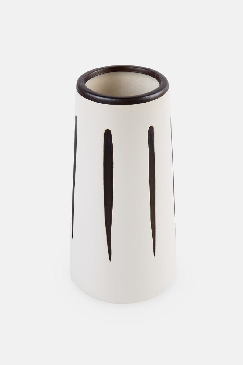 Muy Mucho Printed Flower Vase, White - Image 2