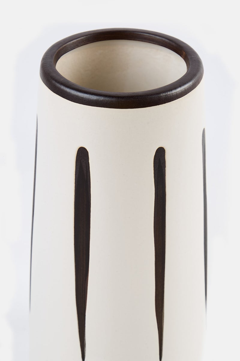 Muy Mucho Printed Flower Vase, White - Image 3