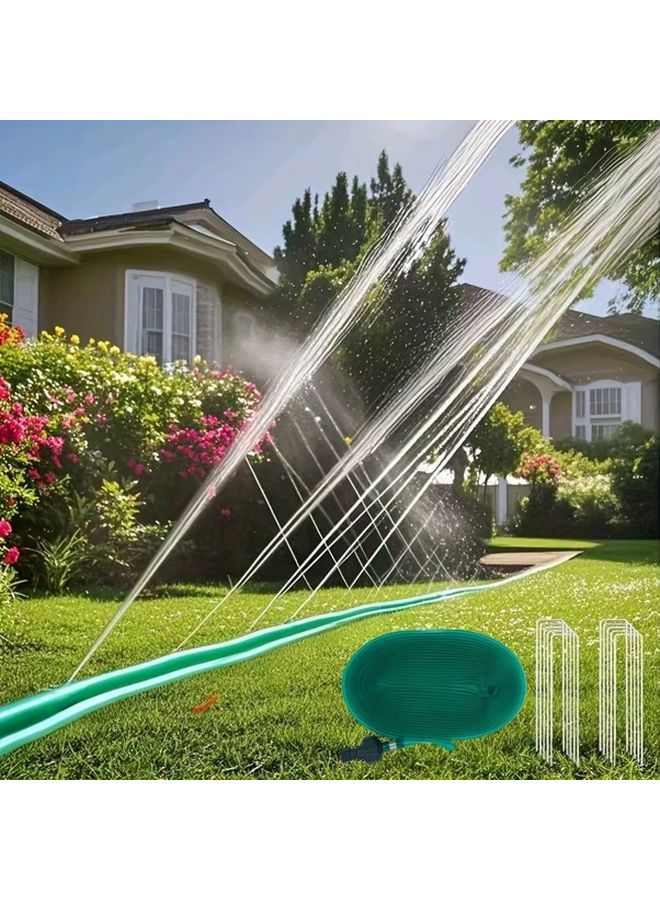 Automatic Lawn Garden Sprinkler System 295 Inch Hose With 5 Ground Nails - Image 1
