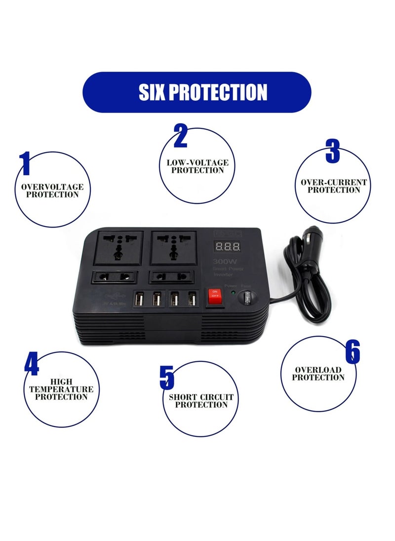 BYGD 200W Car Power Inverter,DC 12V to 110V AC Converter,DC 24V To 220V AC Converter With 1 Socket Cigarette Lighter Adapter And 3 USB Ports Charger Adapter,Car Accessories  - Image 3