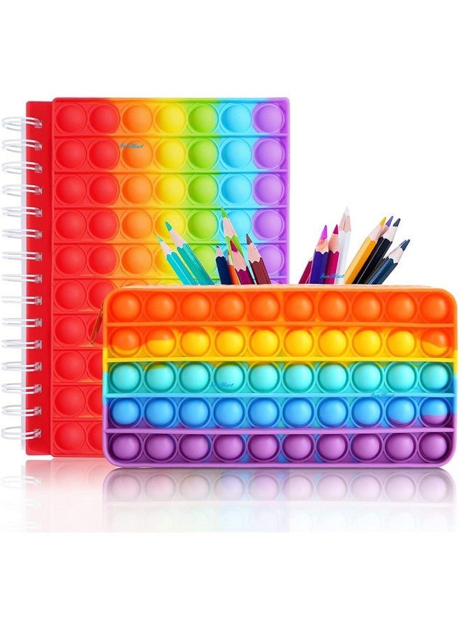 FunBlast FunBlast Combo of Fidget Popit Pouch & Diary for Kids Pop it Stationery Kit - Coin Pouch, Stationary Organizer Set/Birthday Return Gifts for Girls, Kids & Children (Pack of 2; Random Color)  - Image 1