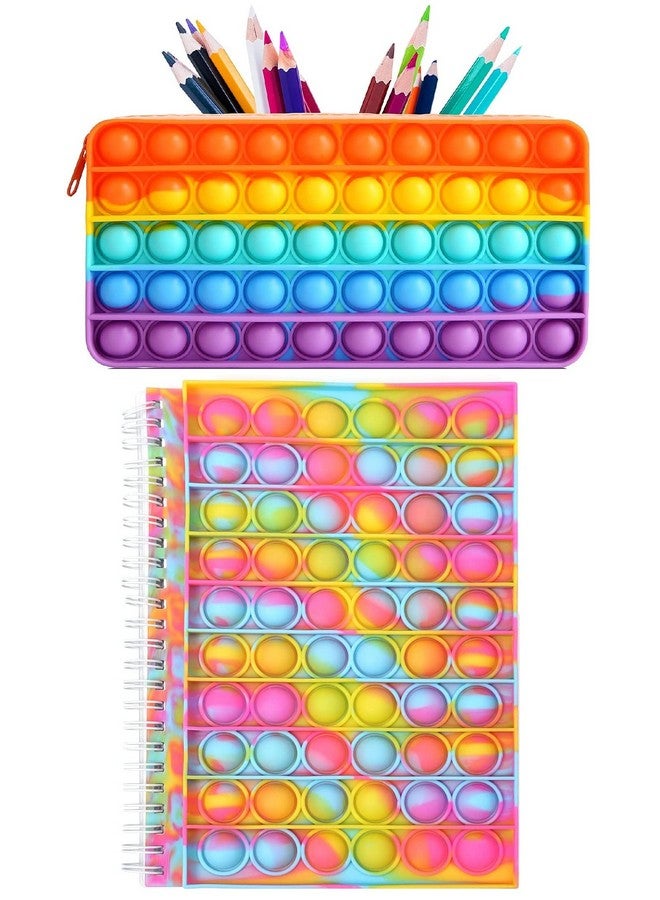 FunBlast FunBlast Combo of Fidget Popit Pouch & Diary for Kids Pop it Stationery Kit - Coin Pouch, Stationary Organizer Set/Birthday Return Gifts for Girls, Kids & Children (Pack of 2; Random Color)  - Image 2