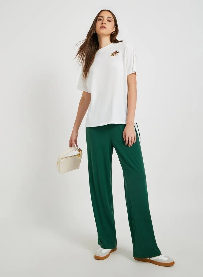 Take Two Take Two Embroidered Round Neck Short Sleeve T-Shirt