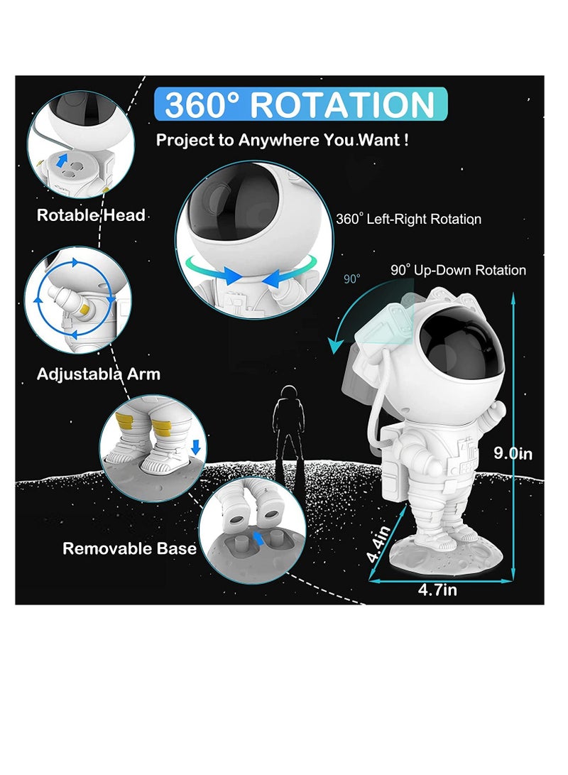 Star Projector Galaxy Night Light - Astronaut Starry Nebula Ceiling LED Lamp with Timer and Remote,  Kids Room Decor Aesthetic 360°Rotation Magnetic Head Light - Image 3