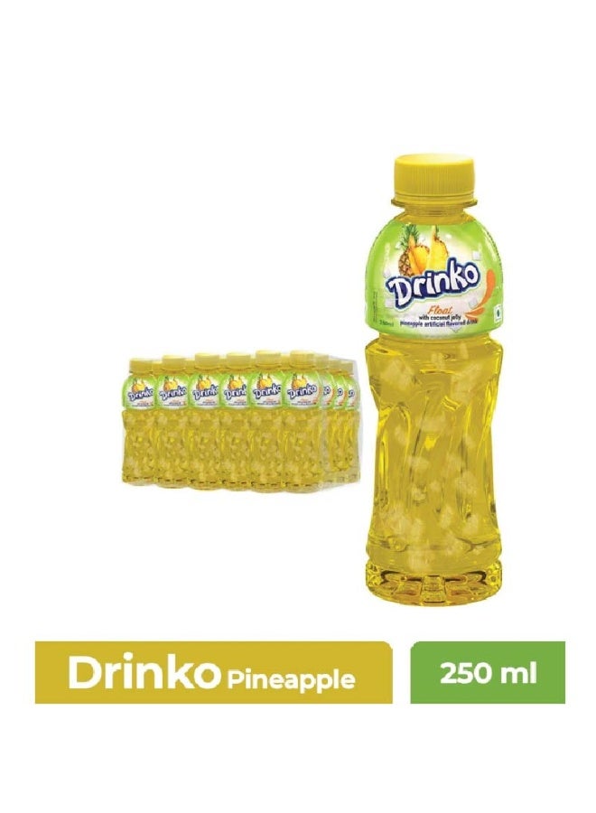 PRAN Drinko Float Pineapple Drink 24 × 250ml | Refreshing Tropical Carbonated Beverage Pack - Image 1