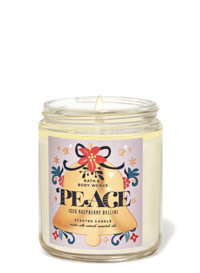 Peace Iced Raspberry Bellini Single Wick Candle