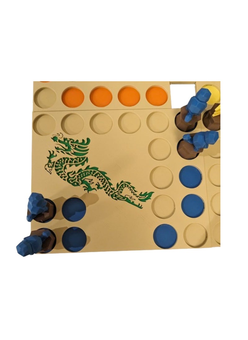 3D Brothers - Ludo Board game, Man, Don't Be Angry, with a dragon design. Strategic board games from the German game, “Minch argar desh nisht brit.” - Image 1