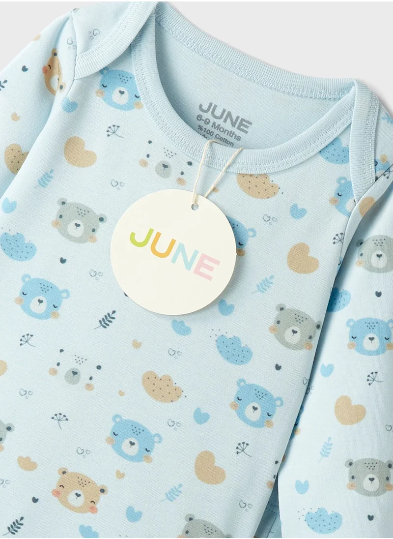 JUNE Kids 3 Piece Printed Newborn Set