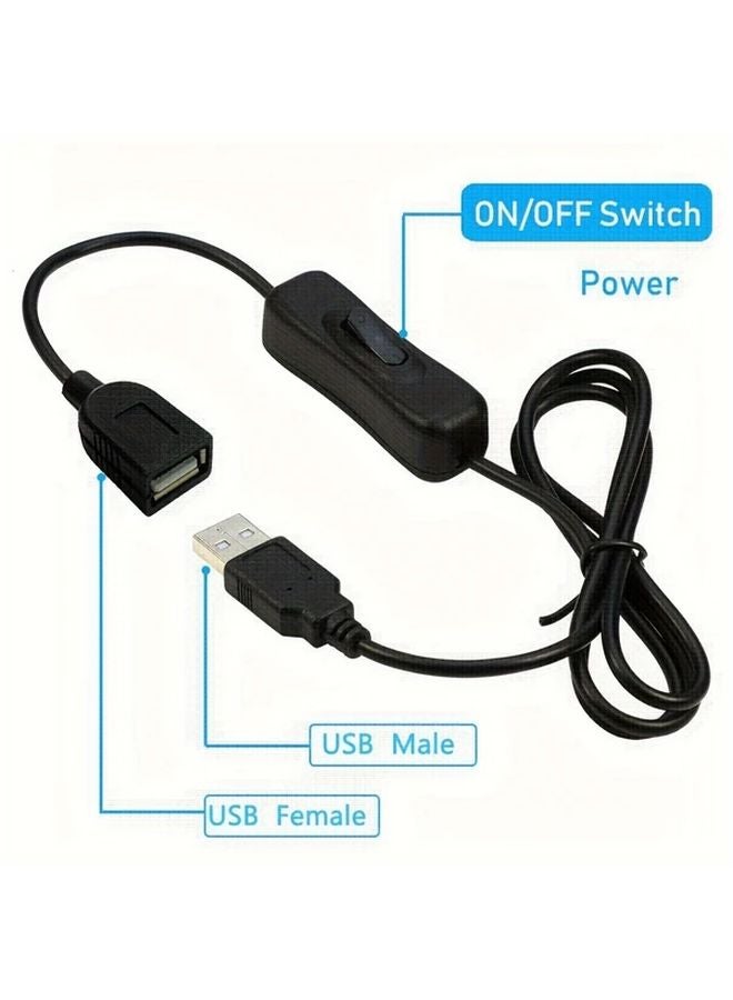 10ft USB C Extension Cable Right Angle Male to Female with On Off Switch Control - Image 4