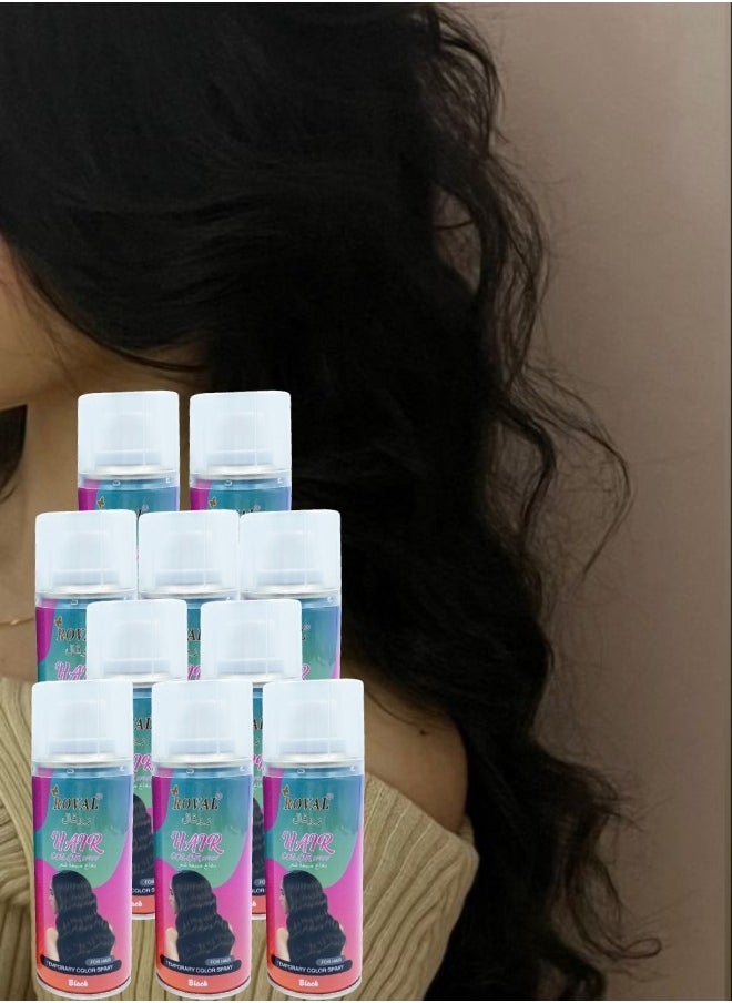 ROVAL - 10 Pieces Hair Color Spray Black - Image 1