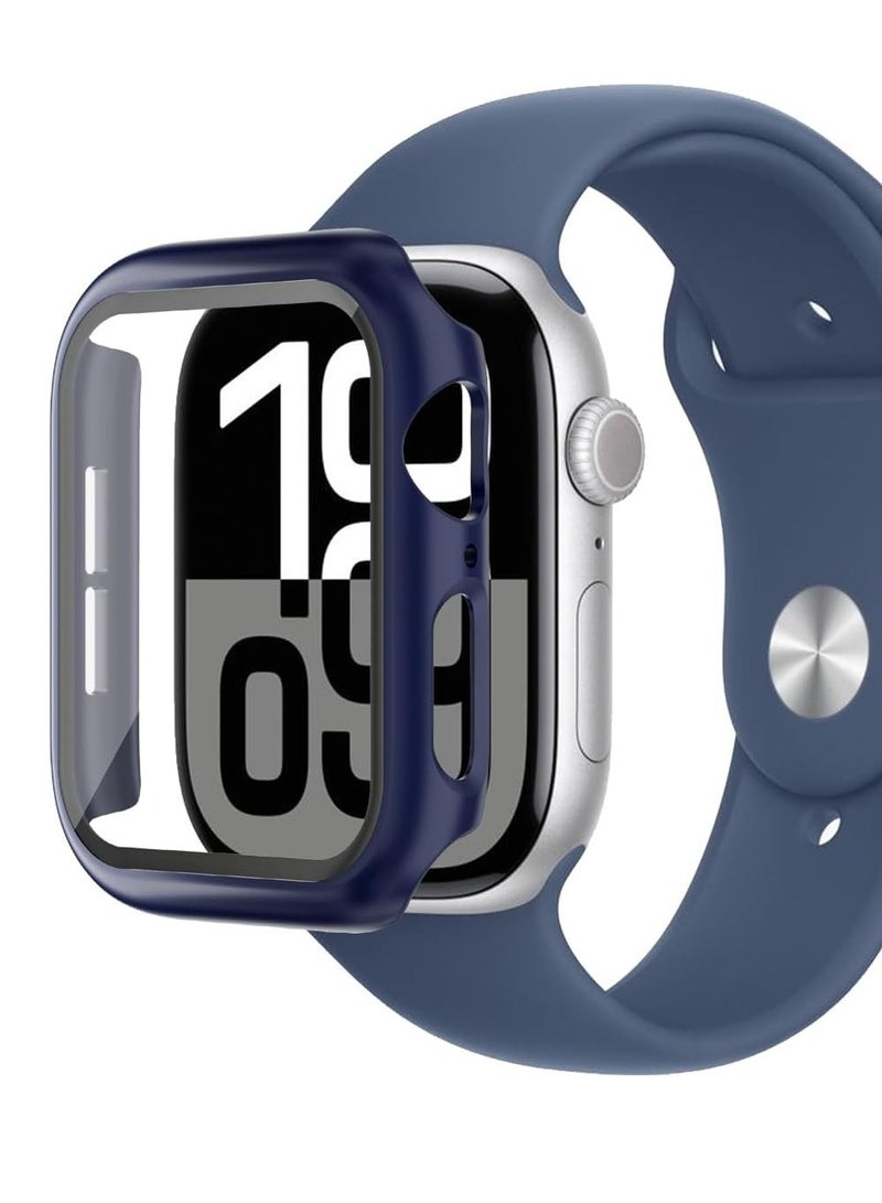 Hard Case Compatible with Apple Watch Series 10 46mm(2024), with 9H Tempered Glass Screen Protector [360° Shockproof + Anti Scratch] Cover for iWatch S10 46mm-blue - Image 1