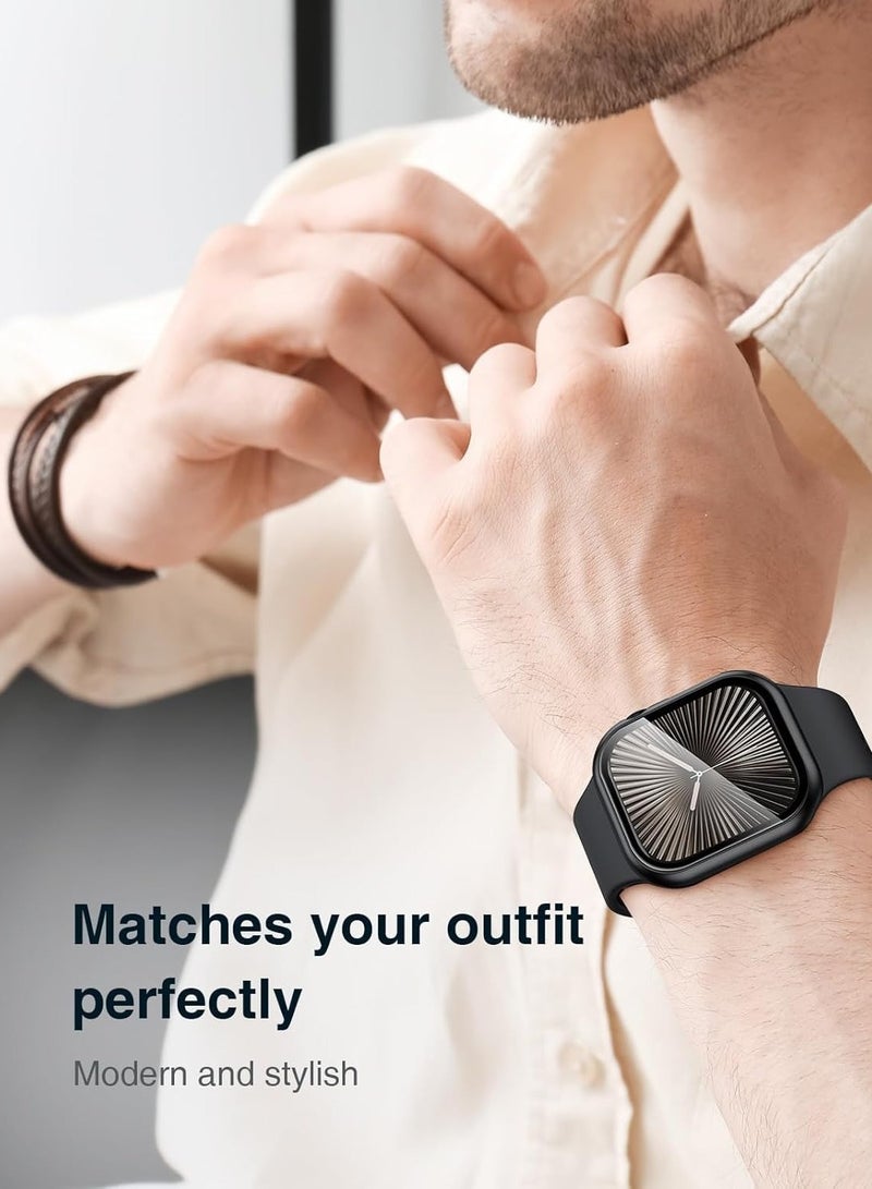 Hard Case Compatible with Apple Watch Series 10 46mm(2024), with 9H Tempered Glass Screen Protector [360° Shockproof + Anti Scratch] Cover for iWatch S10 46mm-blue - Image 3