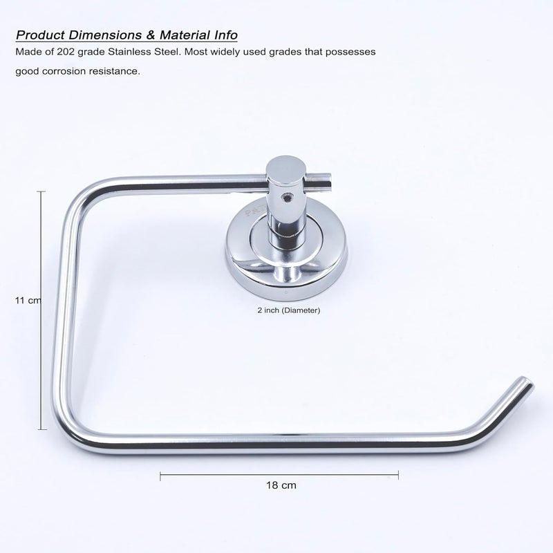 Pathavi Stainless Steel Wall-Mounted Toilet Paper Holder – Rustproof Tissue Roll Hanger with Swivel Arm, Durable, Rust Proof (C-Shape, Chrome Finish, Pack of 1) - Image 4