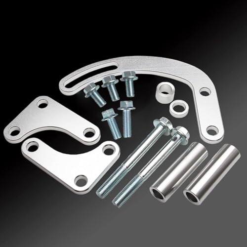 YIUIY for SBC Power Steering Pump Bracket Adjustable Compatible with Chevy 350 Small Block LWP Long Water Pump - Image 1