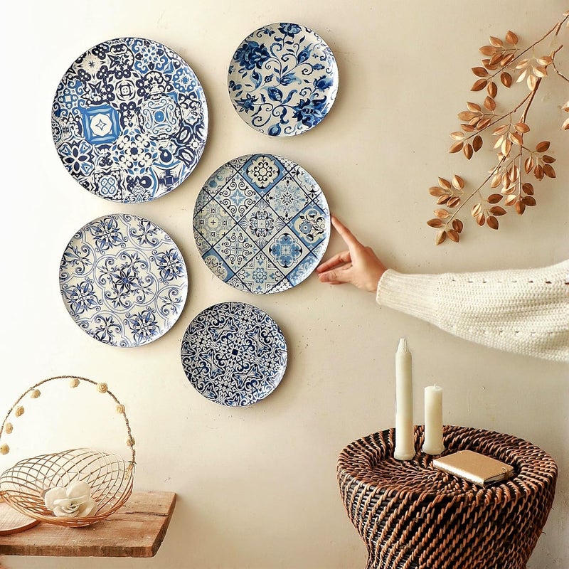 RITUALISTIC Portugese Wall Plates Paintings Perfect Home Decor and Wall Decor Items for Your Hall and Living Room Set of 5 Gift items - Image 1