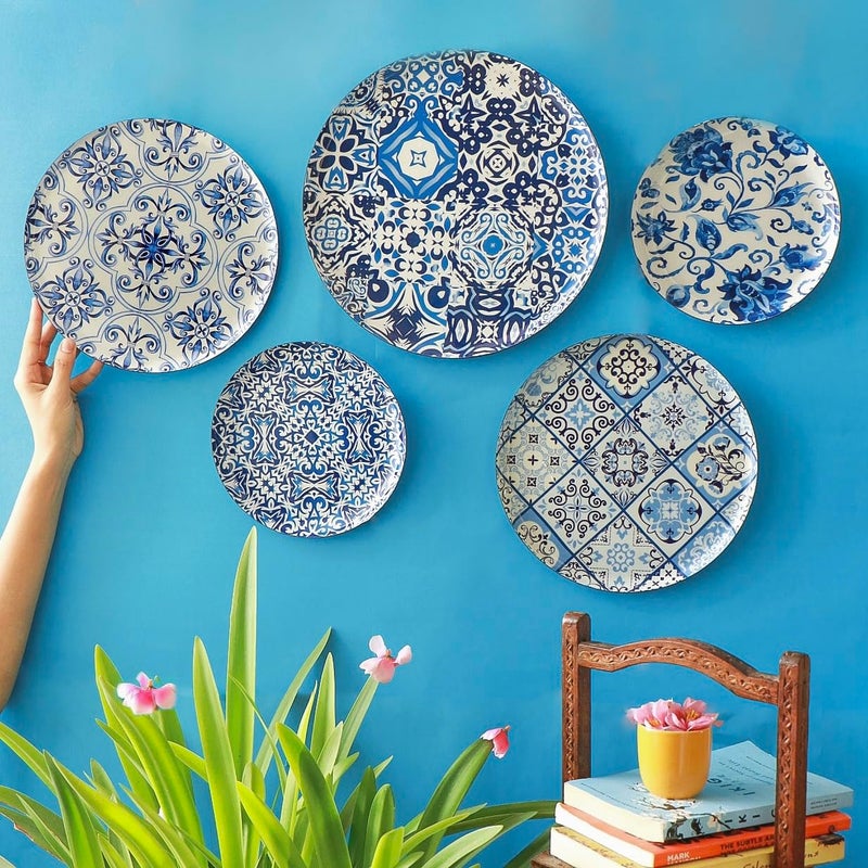 RITUALISTIC Portugese Wall Plates Paintings Perfect Home Decor and Wall Decor Items for Your Hall and Living Room Set of 5 Gift items - Image 5