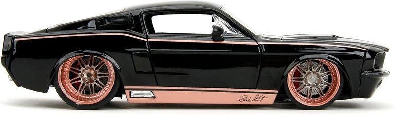JADA Toys Pink Slips 1967 Shelby GT 500 Die-Cast Car with Base, Toys for Kids and Adults – 1:24 Scale, Black - Image 3