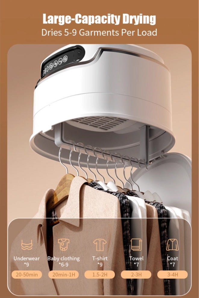 أبيكس مجفف غسيل محمول، آلة تجفيف كهربائية متعددة الوظائف، مجفف ملابس صغير مع حقيبة مجفف، آلة تجفيف صغيرة قابلة للتعديل بسرعتين، مجفف صغير قابل للطي للملابس الرقيقة - Image 3