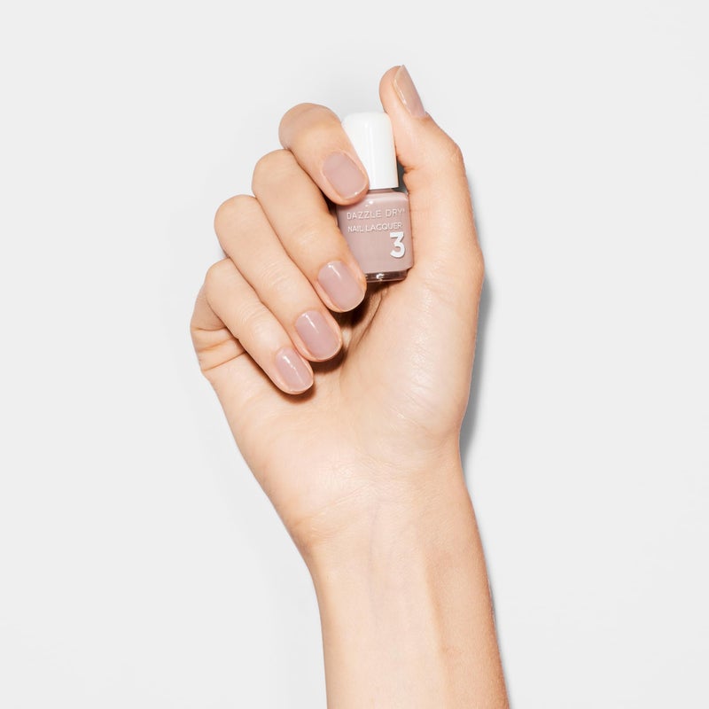 Dazzle Dry Mini Kit 4 Step System - Broadway Beige, a cool and medium greige with purple undertones. Full coverage cream. (5 Piece Kit / 5 Manicures) - Image 4