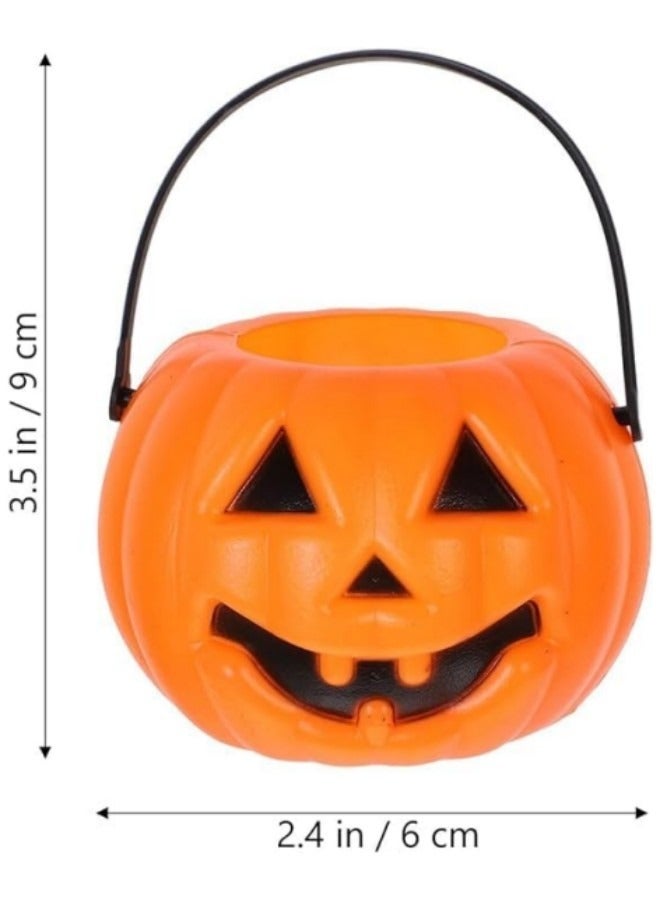 GGEROU Pumpkin Cand Bucket for Kids, 4 Pack Plastic Pumpkin Candy Bucket  6.6" × 5.5" - Image 2