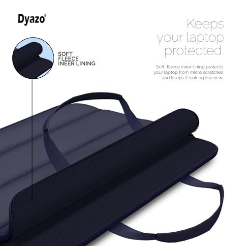 Dyazo Fluffy Laptop Sleeve Bag 15.6 Inch |Soft Protective Case Cover with Handle & Front Pocket | Puff Sleeve Bag Compatible for MacBook, Lenovo, HP, Acer, ASUS, Dell & Other Notebooks (Blue) - Image 3