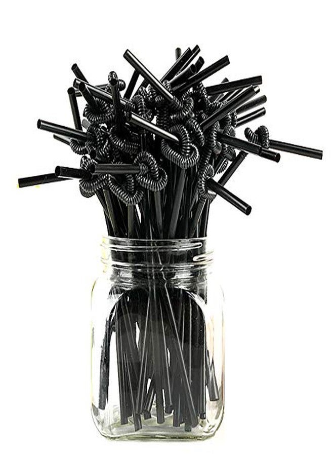 ALINK 200 PCS Flexible Black Plastic Drinking Straws, 10.3 Inches Extra Long Disposable Extendable Bendy Party Fancy Straws - Image 3