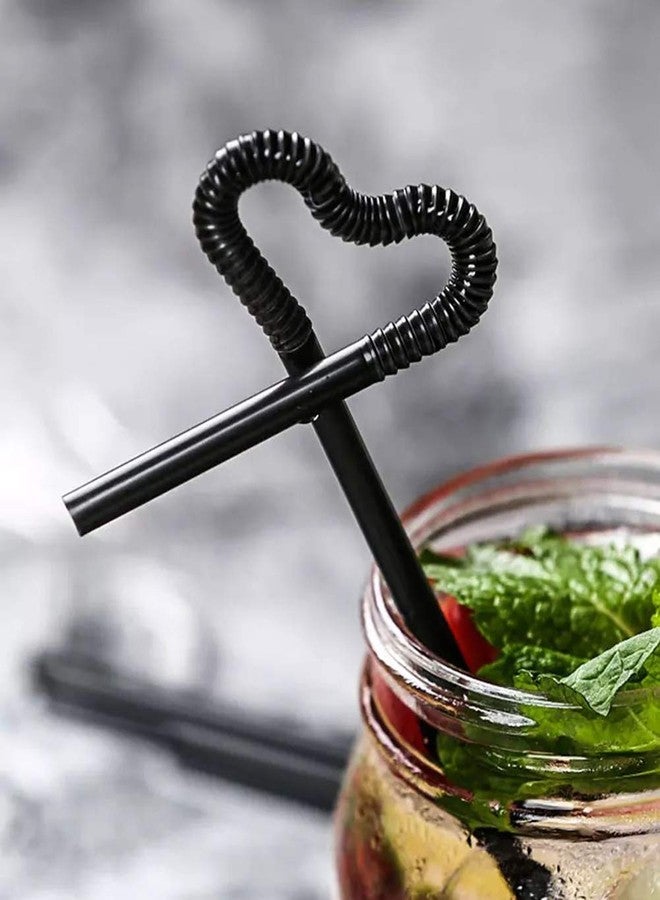 ALINK 200 PCS Flexible Black Plastic Drinking Straws, 10.3 Inches Extra Long Disposable Extendable Bendy Party Fancy Straws - Image 5