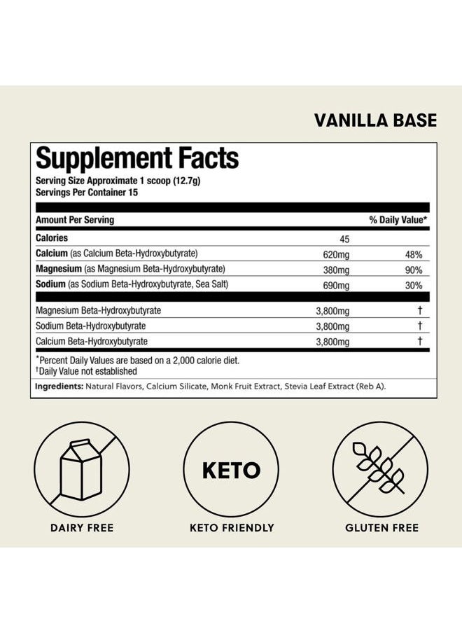 Perfect Keto Exogenous Ketones Powder, BHB Salts Supplement for Ketosis & Fasting, Plus Electrolytes for Hydration, Caffeine Free Energy, Keto Diet, Focus & Workout Support, Vanilla, 6.7 oz  - Image 2