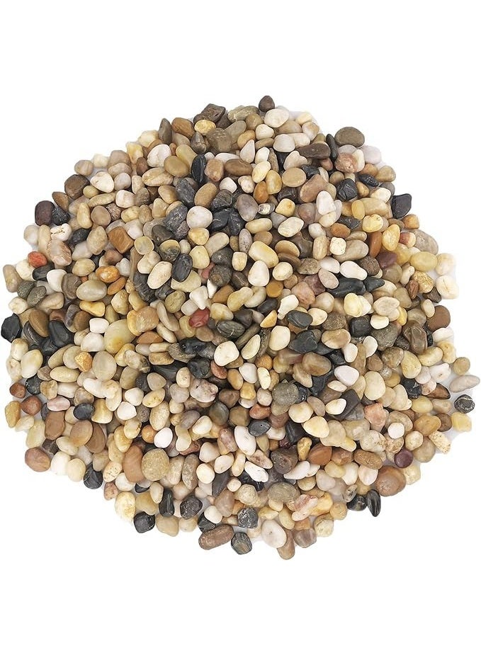 Natural Colorful and Charming Stones Smooth & Polished Decorative Pebbles for Aquarium Garden Landscaping Plants and Home Decor (Small - 1kg) - Image 1