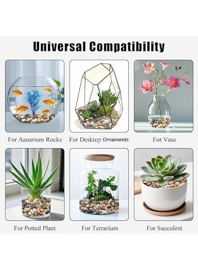 Natural Colorful and Charming Stones Smooth & Polished Decorative Pebbles for Aquarium Garden Landscaping Plants and Home Decor (Small - 1kg) - Image 3