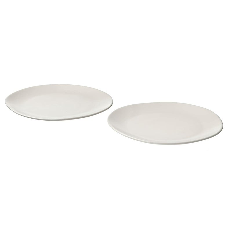 BS Case Ikeaa MSESIDIG Stoneware Plates 25 cm Diameter Matte White Set of 2 - Image 1