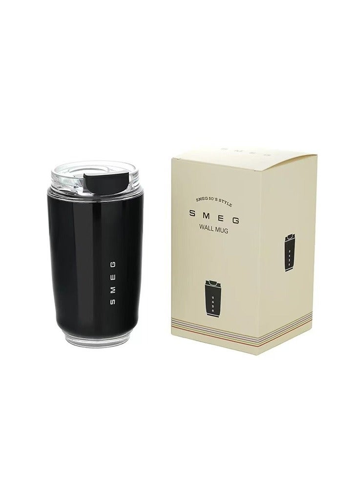 Smeg Travel Coffee Mug, Insulated Beverage Cup with Leakproof Lid, Long-Lasting Coffee Tumbler with Lid, Travel Coffee Thermos (Black) - Image 2