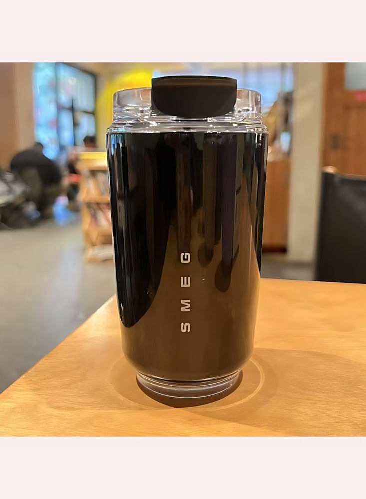 Smeg Travel Coffee Mug, Insulated Beverage Cup with Leakproof Lid, Long-Lasting Coffee Tumbler with Lid, Travel Coffee Thermos (Black) - Image 4