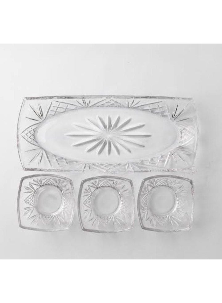 4-piece glass snack serving set - Image 4