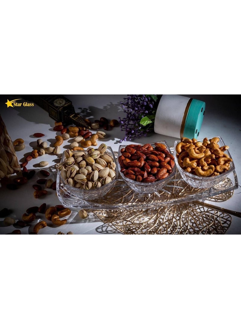 4-piece glass snack serving set - Image 2