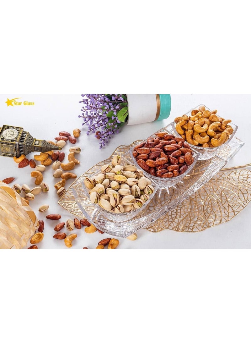 4-piece glass snack serving set - Image 1