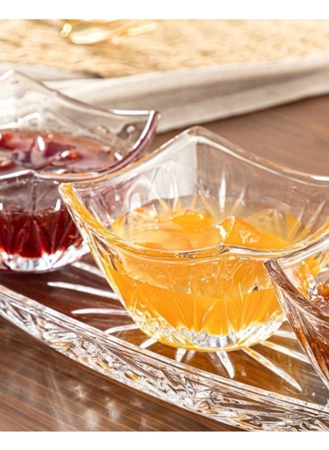 4-piece glass snack serving set - Image 3