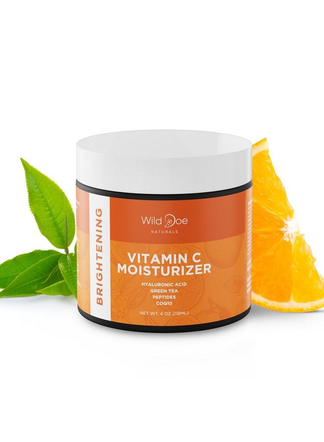 Wild Doe Naturals Vitamin C Face & Neck Moisturizer Firming Eye Cream Antiaging Glowing Skin With Green Tea Hyaluronic Acid Vitamin E Jojoba Oil 4Oz - Image 1