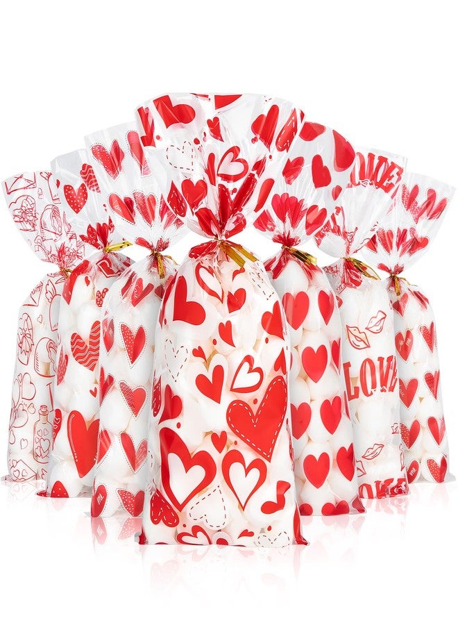CUDICY Valentine Treat Bags 5x11 Valentines Gift Bags 120PCS Cellophane Bag for Cookie Candy Goodie Party Favor Valentines Day Birthday Wedding Favors Supplies - Image 5