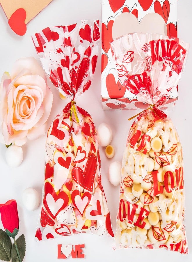 CUDICY Valentine Treat Bags 5x11 Valentines Gift Bags 120PCS Cellophane Bag for Cookie Candy Goodie Party Favor Valentines Day Birthday Wedding Favors Supplies - Image 3