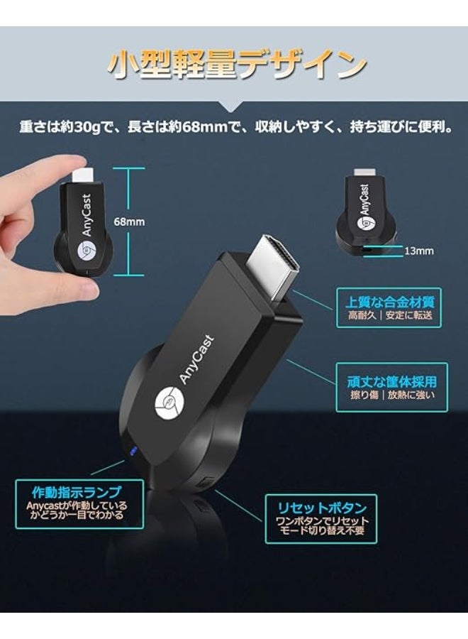 إني كاست محول عرض لاسلكي HDMI بدقة 1080P للتلفزيون، دونجل نسخ شاشة متوافق مع هواتف iPhone وAndroid - Image 2
