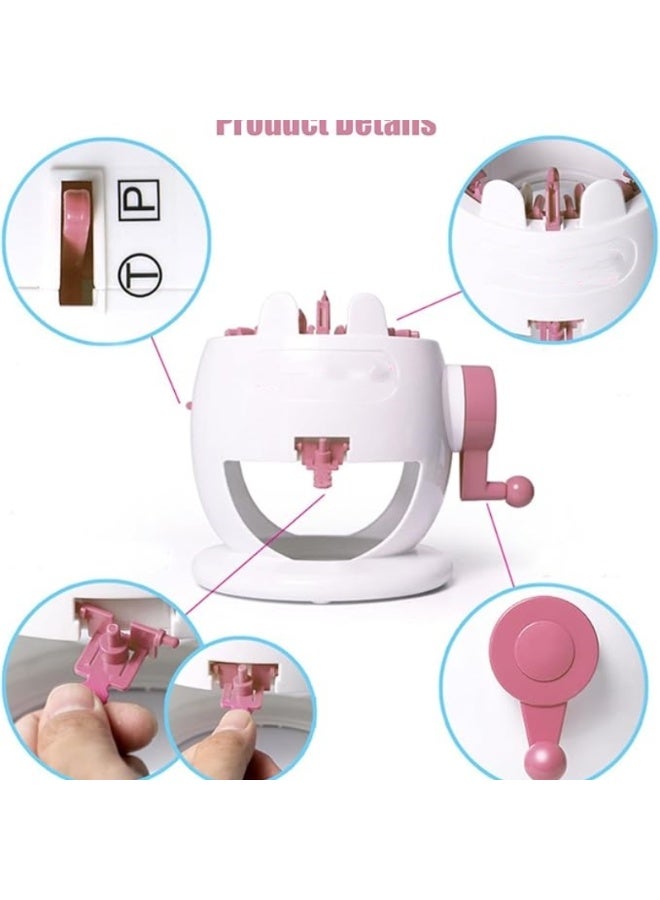 إم مياويان آلة حياكة ذكية دائرية، ماكينة حياكة يدوية مع صفيحة دوارة مزدوجة، نول دائري بـ 22 إبرة للتريكو للكبار والأطفال - Image 4