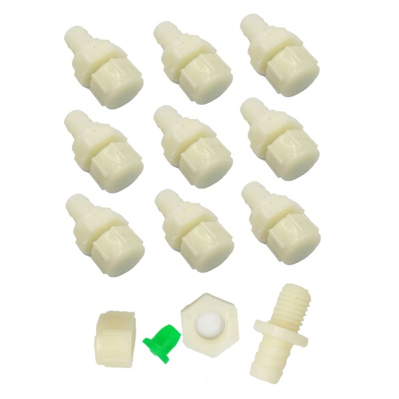 UtySty 10 Pack Bulkhead Water Tank Drain Valve Stopper with Cap M10 38 inch Hose Insert Connector Drainage End ThruBulk Pipe Fittings for Water Cooler Top Loading Dispenser Aquarium