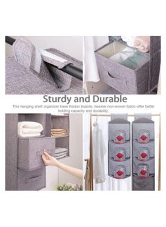 Arabest Hanging Closet Organizer 5-Shelf, Hanging Shelves for Closet with 3 Removable Drawers & Side Pockets, Hanging Shelf Organizer for Bedroom or Garment Rack  - Image 3