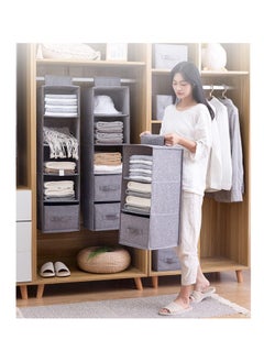 Arabest Hanging Closet Organizer 5-Shelf, Hanging Shelves for Closet with 3 Removable Drawers & Side Pockets, Hanging Shelf Organizer for Bedroom or Garment Rack  - Image 5
