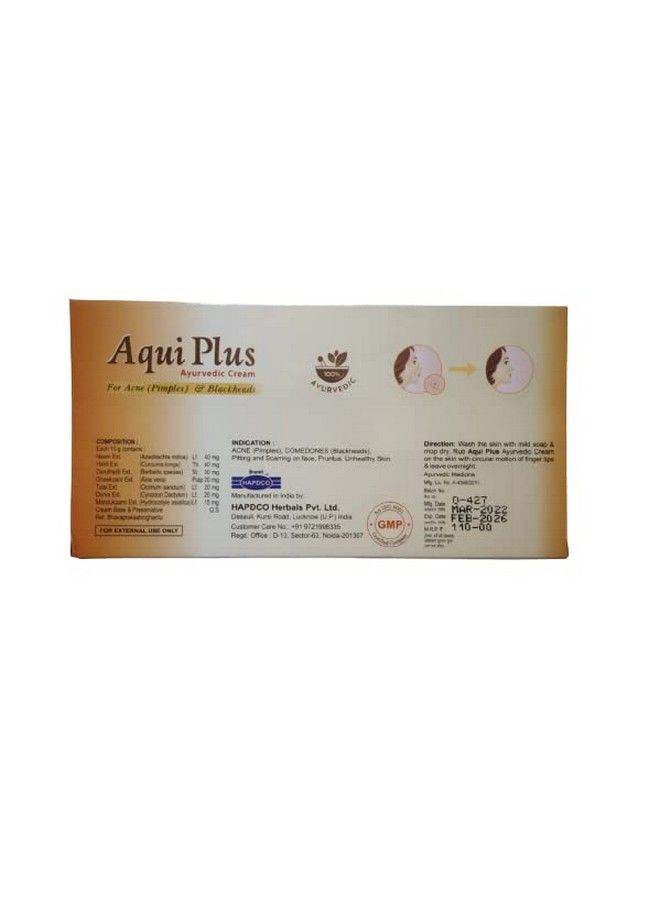 hapdco Aqui Plus Ayurvedic Cream 25Gm (Pack Of 3) Ayurvedic Safe & Effective Cream For Acne Pimples & Blackheads - Image 4
