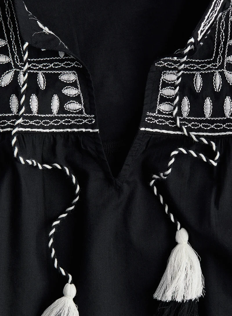 H&M Embroidered Cotton Blouse