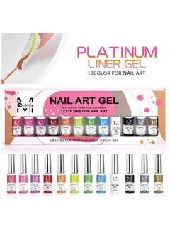 Mobray Mobray Gel Liner Nail Art Polish Set with Nail Brush, 12 Colors  - Image 2