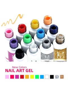 Mobray Mobray Gel Liner Nail Art Polish Set with Nail Brush, 12 Colors  - Image 4