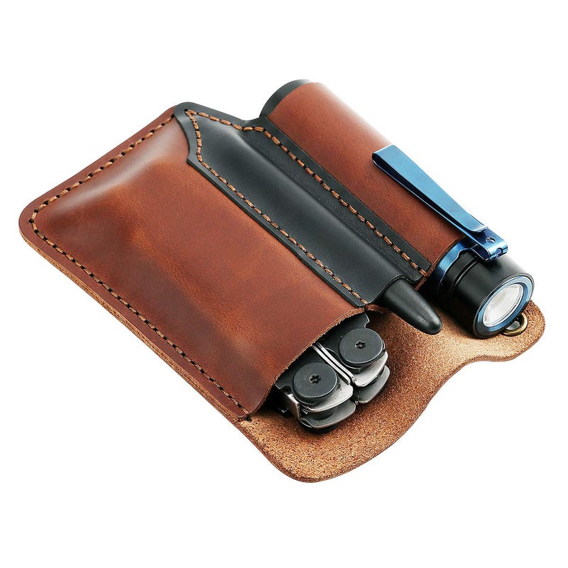 EASYANT Leather Men Pocket Organizer Leather EDC Tool Pouch Sheath Handmade Multitool Accessories - Image 3